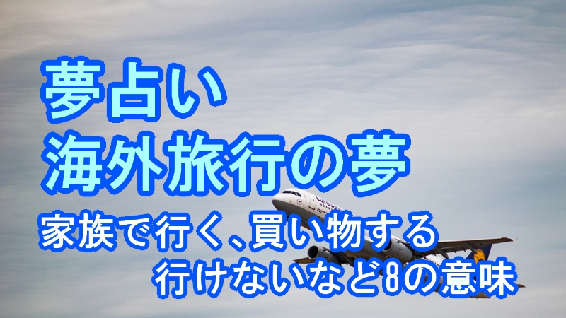 夢占い 海外旅行の夢:家族で行く､買い物する､行けないなど8の意味